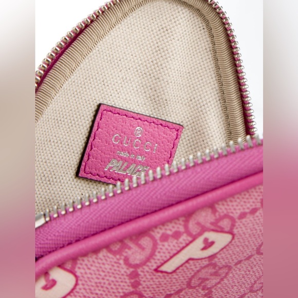 GUCCI x PALACE Pink Triferg Supreme GG Pink Coin Purse Limited Edition wit BOX - Picture 6 of 9
